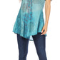 Sakkas Marzia Women's Loose Fit Short Sleeve Casual Tie Dye Batik Blouse Top Tunic