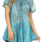 Sakkas Marzia Women's Loose Fit Short Sleeve Casual Tie Dye Batik Blouse Top Tunic