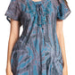 Sakkas Marzia Women's Loose Fit Short Sleeve Casual Tie Dye Batik Blouse Top Tunic