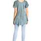 Sakkas Marzia Women's Loose Fit Short Sleeve Casual Tie Dye Batik Blouse Top Tunic