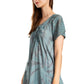 Sakkas Marzia Women's Loose Fit Short Sleeve Casual Tie Dye Batik Blouse Top Tunic
