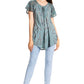 Sakkas Marzia Women's Loose Fit Short Sleeve Casual Tie Dye Batik Blouse Top Tunic