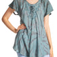 Sakkas Marzia Women's Loose Fit Short Sleeve Casual Tie Dye Batik Blouse Top Tunic