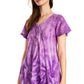 Sakkas Marzia Women's Loose Fit Short Sleeve Casual Tie Dye Batik Blouse Top Tunic