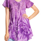 Sakkas Marzia Women's Loose Fit Short Sleeve Casual Tie Dye Batik Blouse Top Tunic