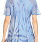 Sakkas Marzia Women's Loose Fit Short Sleeve Casual Tie Dye Batik Blouse Top Tunic