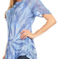 Sakkas Marzia Women's Loose Fit Short Sleeve Casual Tie Dye Batik Blouse Top Tunic