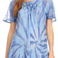 Sakkas Marzia Women's Loose Fit Short Sleeve Casual Tie Dye Batik Blouse Top Tunic