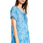 Sakkas Marzia Women's Loose Fit Short Sleeve Casual Tie Dye Batik Blouse Top Tunic