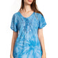 Sakkas Marzia Women's Loose Fit Short Sleeve Casual Tie Dye Batik Blouse Top Tunic
