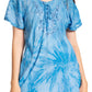 Sakkas Marzia Women's Loose Fit Short Sleeve Casual Tie Dye Batik Blouse Top Tunic