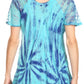 Sakkas Marzia Women's Loose Fit Short Sleeve Casual Tie Dye Batik Blouse Top Tunic
