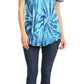 Sakkas Marzia Women's Loose Fit Short Sleeve Casual Tie Dye Batik Blouse Top Tunic