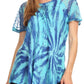 Sakkas Marzia Women's Loose Fit Short Sleeve Casual Tie Dye Batik Blouse Top Tunic