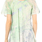 Sakkas Marzia Women's Loose Fit Short Sleeve Casual Tie Dye Batik Blouse Top Tunic