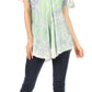 Sakkas Marzia Women's Loose Fit Short Sleeve Casual Tie Dye Batik Blouse Top Tunic