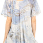 Sakkas Marzia Women's Loose Fit Short Sleeve Casual Tie Dye Batik Blouse Top Tunic