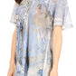Sakkas Marzia Women's Loose Fit Short Sleeve Casual Tie Dye Batik Blouse Top Tunic