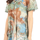 Sakkas Marzia Women's Loose Fit Short Sleeve Casual Tie Dye Batik Blouse Top Tunic