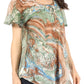 Sakkas Marzia Women's Loose Fit Short Sleeve Casual Tie Dye Batik Blouse Top Tunic