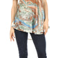 Sakkas Marzia Women's Loose Fit Short Sleeve Casual Tie Dye Batik Blouse Top Tunic