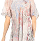 Sakkas Marzia Women's Loose Fit Short Sleeve Casual Tie Dye Batik Blouse Top Tunic
