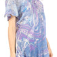 Sakkas Marzia Women's Loose Fit Short Sleeve Casual Tie Dye Batik Blouse Top Tunic