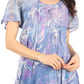 Sakkas Marzia Women's Loose Fit Short Sleeve Casual Tie Dye Batik Blouse Top Tunic