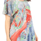 Sakkas Marzia Women's Loose Fit Short Sleeve Casual Tie Dye Batik Blouse Top Tunic