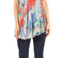 Sakkas Marzia Women's Loose Fit Short Sleeve Casual Tie Dye Batik Blouse Top Tunic