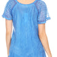 Sakkas Marzia Women's Loose Fit Short Sleeve Casual Tie Dye Batik Blouse Top Tunic