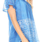 Sakkas Marzia Women's Loose Fit Short Sleeve Casual Tie Dye Batik Blouse Top Tunic
