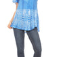 Sakkas Marzia Women's Loose Fit Short Sleeve Casual Tie Dye Batik Blouse Top Tunic