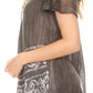 Sakkas Marzia Women's Loose Fit Short Sleeve Casual Tie Dye Batik Blouse Top Tunic