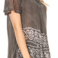 Sakkas Marzia Women's Loose Fit Short Sleeve Casual Tie Dye Batik Blouse Top Tunic