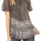 Sakkas Marzia Women's Loose Fit Short Sleeve Casual Tie Dye Batik Blouse Top Tunic