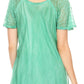 Sakkas Marzia Women's Loose Fit Short Sleeve Casual Tie Dye Batik Blouse Top Tunic