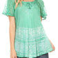 Sakkas Marzia Women's Loose Fit Short Sleeve Casual Tie Dye Batik Blouse Top Tunic