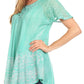 Sakkas Marzia Women's Loose Fit Short Sleeve Casual Tie Dye Batik Blouse Top Tunic