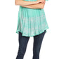 Sakkas Marzia Women's Loose Fit Short Sleeve Casual Tie Dye Batik Blouse Top Tunic