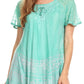 Sakkas Marzia Women's Loose Fit Short Sleeve Casual Tie Dye Batik Blouse Top Tunic