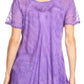 Sakkas Marzia Women's Loose Fit Short Sleeve Casual Tie Dye Batik Blouse Top Tunic