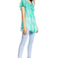 Sakkas Marzia Women's Loose Fit Short Sleeve Casual Tie Dye Batik Blouse Top Tunic