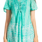 Sakkas Marzia Women's Loose Fit Short Sleeve Casual Tie Dye Batik Blouse Top Tunic