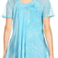 Sakkas Marzia Women's Loose Fit Short Sleeve Casual Tie Dye Batik Blouse Top Tunic