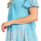 Sakkas Marzia Women's Loose Fit Short Sleeve Casual Tie Dye Batik Blouse Top Tunic
