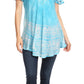 Sakkas Marzia Women's Loose Fit Short Sleeve Casual Tie Dye Batik Blouse Top Tunic