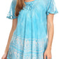 Sakkas Marzia Women's Loose Fit Short Sleeve Casual Tie Dye Batik Blouse Top Tunic