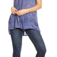 Sakkas Milva Women's Casual Loose Sleeveless Tie Dye Printed Tank Top Blouse Tunic