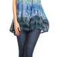 Sakkas Lidia Women's Casual Loose Batik Tie Dye Sleeveless Tank Top Blouse Tunic